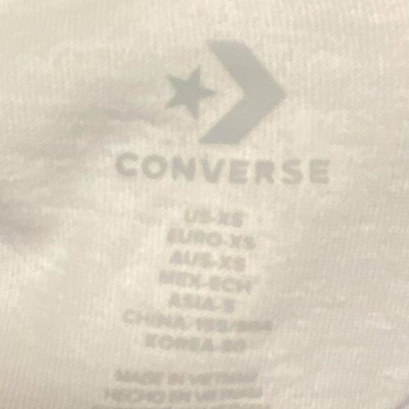 XS White Converse t-shirt with black teddy bear design - Picture 4 of 4